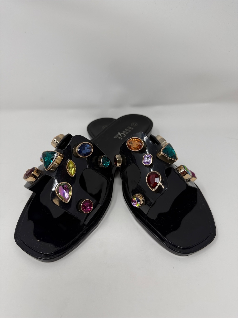 Rouge Helium Multicolor Jeweled Jelly Slide Sandal